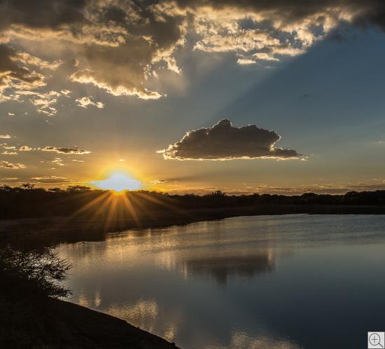 Sonnenuntergang am See,  Waterberg