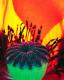 poppy flower inside, abstract