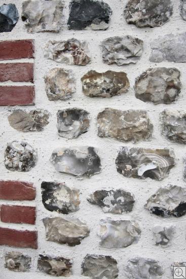wall of a house made of shell limestone in Etretat France